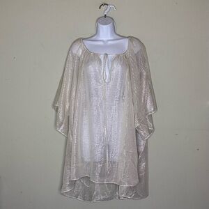 LaROK cream and silver bathing suit cover-up, size XS/S